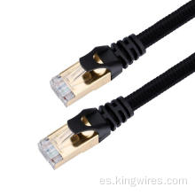 Cable de red Ethernet CAT8 trenzado de nailon